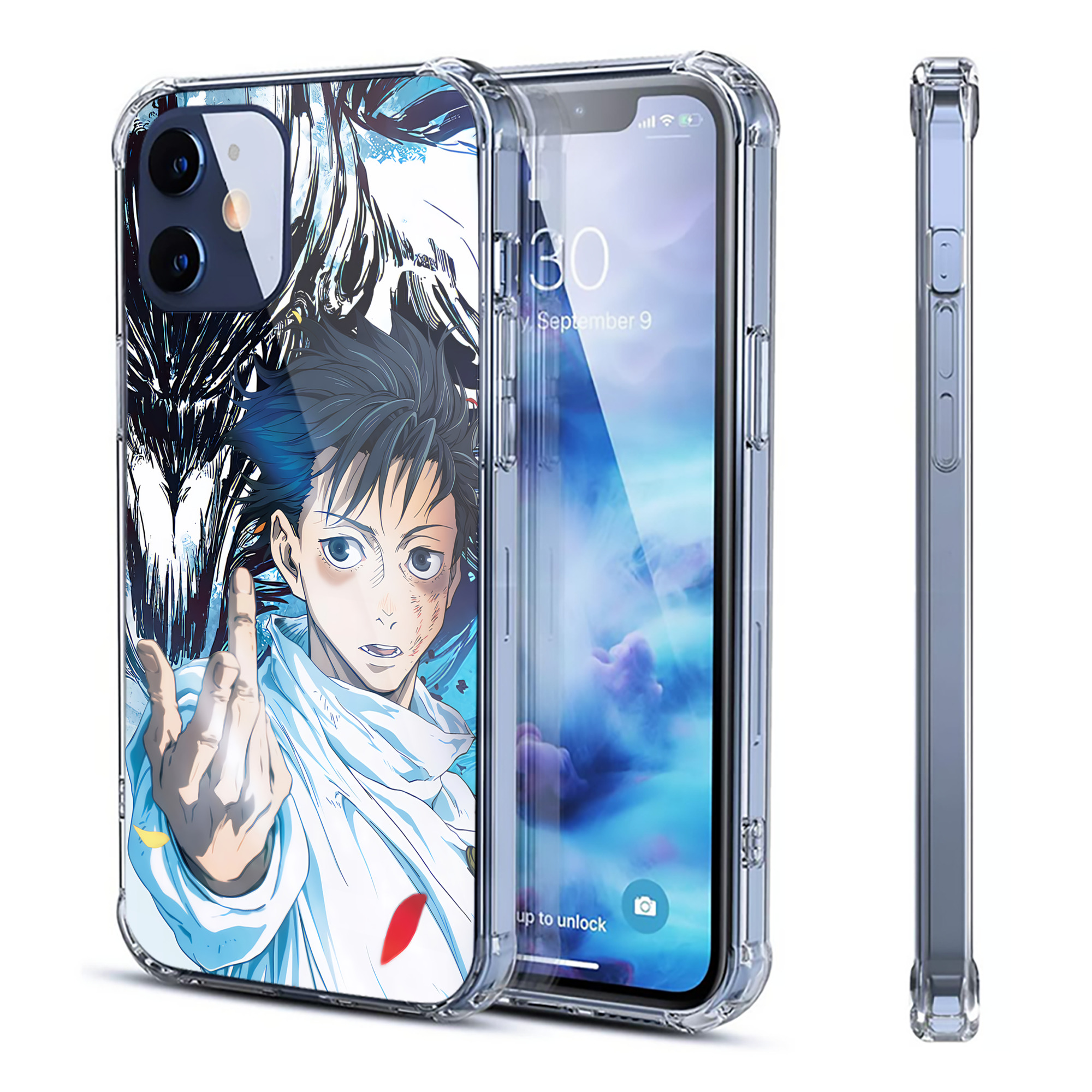 （画像用） 呪術廻戦 Jujutsu Kaisen 【iPhone 12シリーズ対応】透明スマホケース（クリアソフトケース）